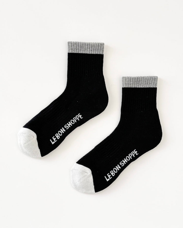 Le Bon Shoppe | Colour Block Girlfriend Sock | Black Grey