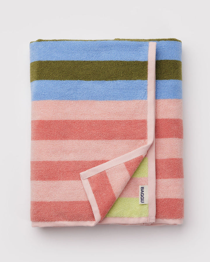 Baggu | Bath Towel | Sherbet Stripe