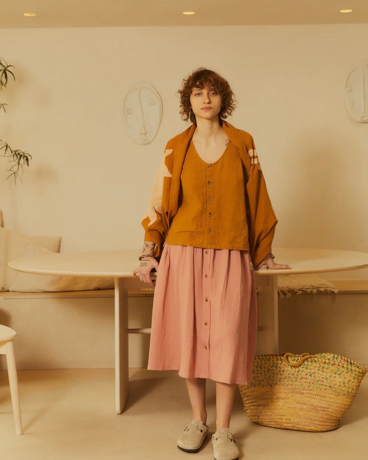 LF Markey | Isaac Midi Skirt | Blush