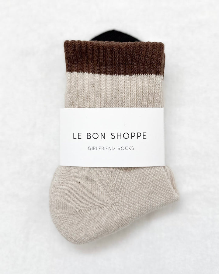Le Bon Shoppe | Colour Block Girlfriend Sock | Black Coffee