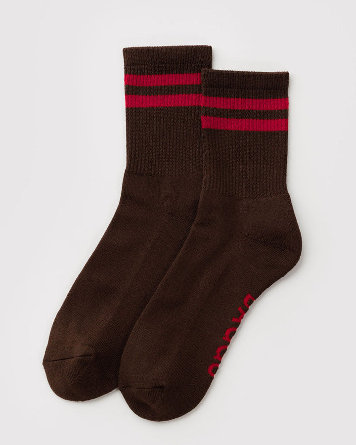 Baggu | Ribbed Sock | Coffee Stripe