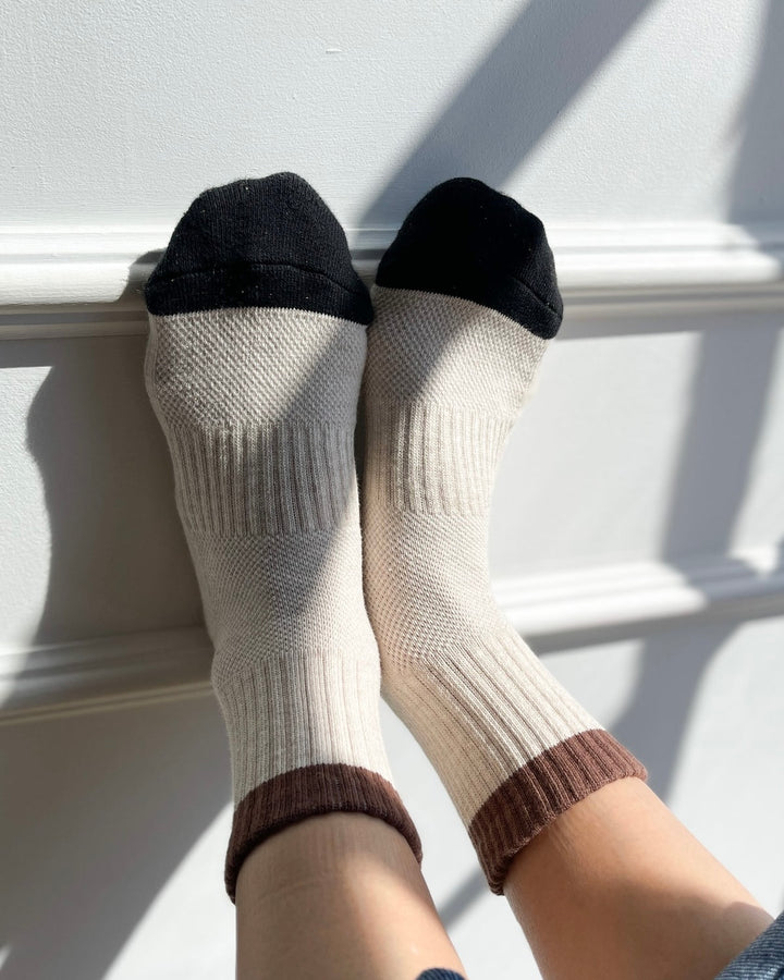 Le Bon Shoppe | Colour Block Girlfriend Sock | Black Coffee