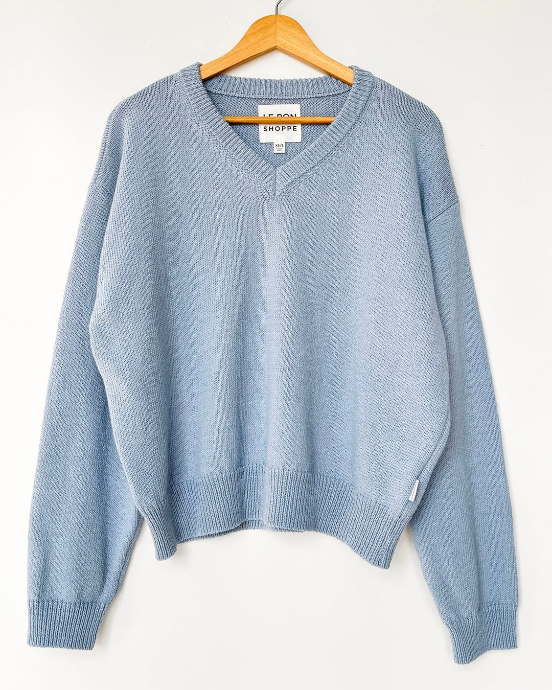 Le Bon Shoppe | Abby Cotton V Neck Sweater | Cornflower Blue