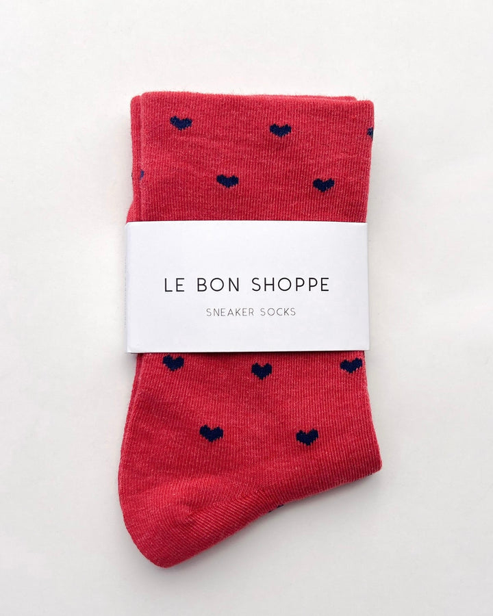 Le Bon Shoppe | Heart Sneaker Socks | Tomato Navy